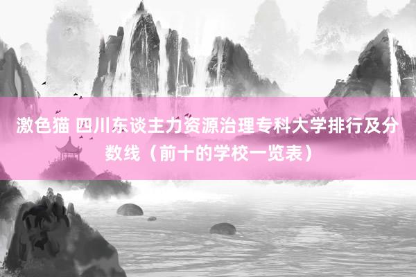 激色猫 四川东谈主力资源治理专科大学排行及分数线（前十的学校一览表）