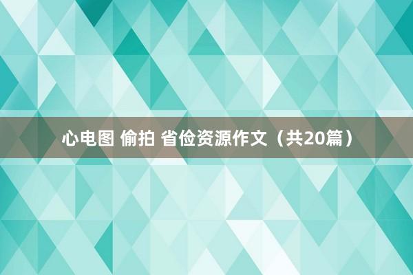 心电图 偷拍 省俭资源作文（共20篇）