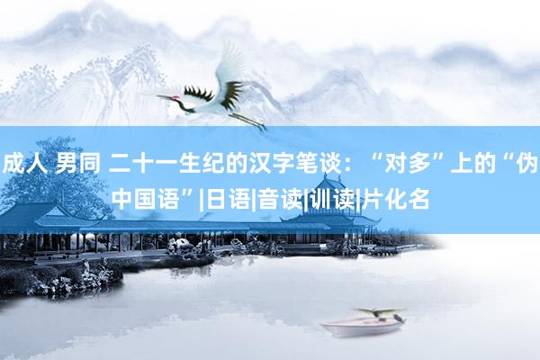 成人 男同 二十一生纪的汉字笔谈：“对多”上的“伪中国语”|日语|音读|训读|片化名