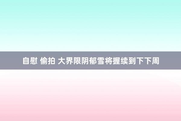 自慰 偷拍 大界限阴郁雪将握续到下下周