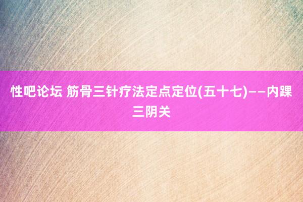 性吧论坛 筋骨三针疗法定点定位(五十七)——内踝三阴关